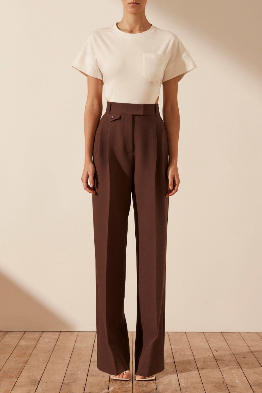 Clothing Shona Joy | Irena High Waisted Tailored Pant - Cocoa