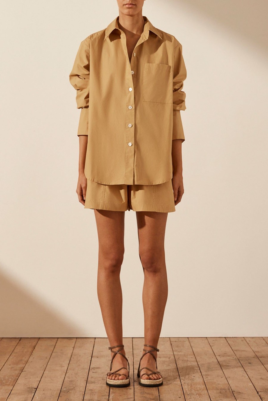 Clothing Shona Joy | Kohala Oversized Shirt - Raffia