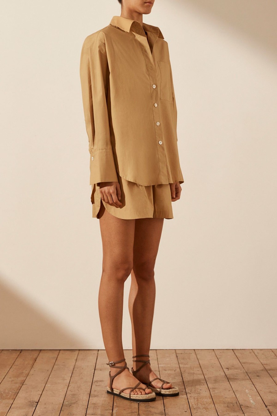 Clothing Shona Joy | Kohala Oversized Shirt - Raffia