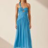 Clothing Shona Joy | Margot One Shoulder Midi Dress - Aqua