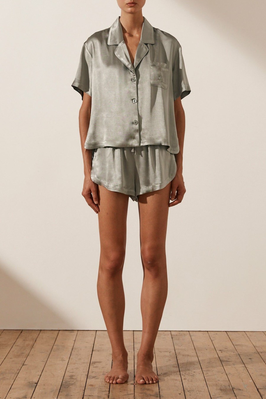 Clothing Shona Joy | La Lune Lounge Shirt Set - Sage