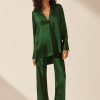 Clothing Shona Joy | Viridian Silk Shirt - Dark Green